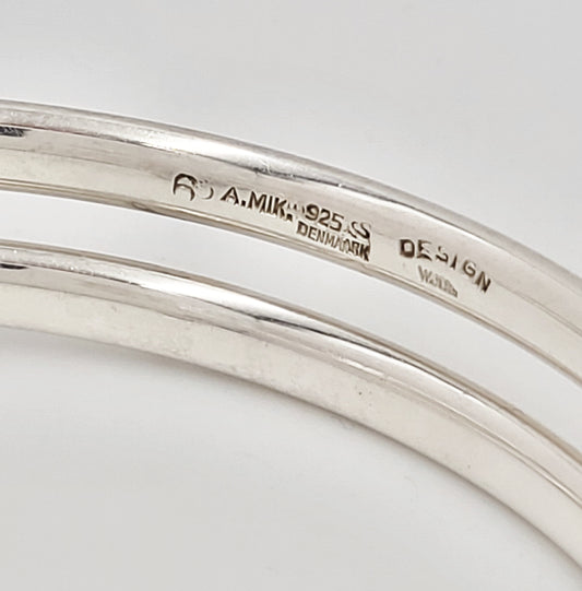 Andreas Mikkelsen Jewelry RARE Danish Andreas Mikkelsen G Jensen Modernist Double Wrap #60 Bangle 70s