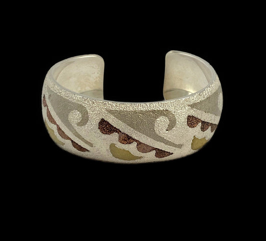 Ben Nighthorse Jewelry VNTG One of a Kind Ben NIGHTHORSE Cheyenne Wide Colorful 925SS Modernist Cuff