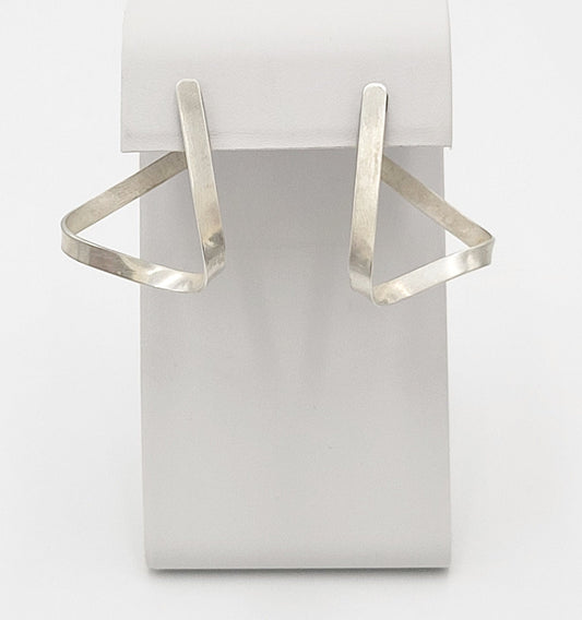 Bill Tendler Jewelry Iconic US Modernist Designer Bill Tendler Sterling 3-D Ribbons Earrings 1950s