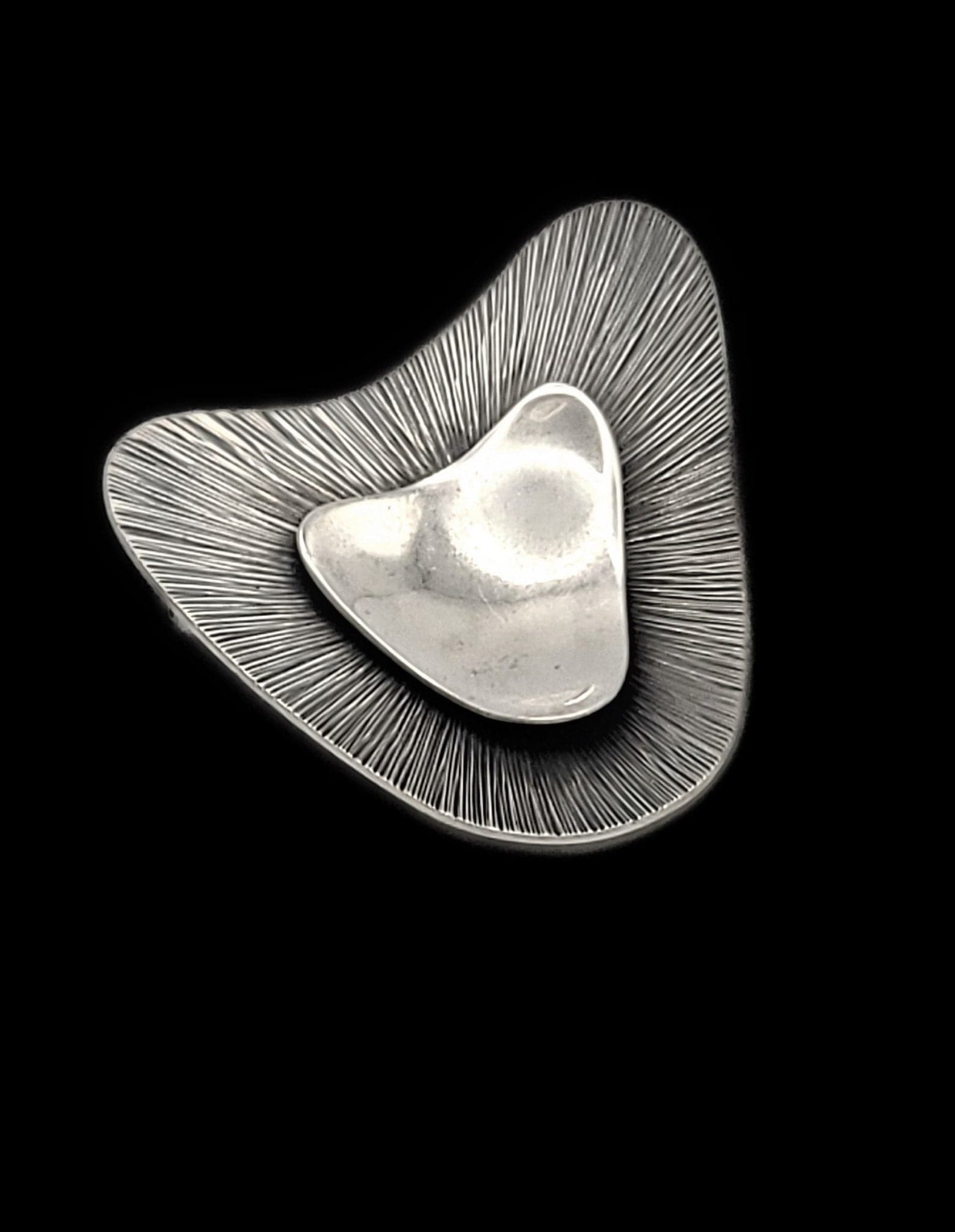Borresen Lassen Jewelry Vintage 925SS Børresen Lassen B&L Modernist Retro Atomic Amoeba 2 Tier Brooch