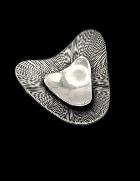 Borresen Lassen Jewelry Vintage 925SS Børresen Lassen B&L Modernist Retro Atomic Amoeba 2 Tier Brooch