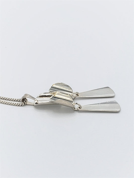 Vintage David Andersen 925 Sterling Modernist Viking Pendant Necklace - Trendy MCM Home