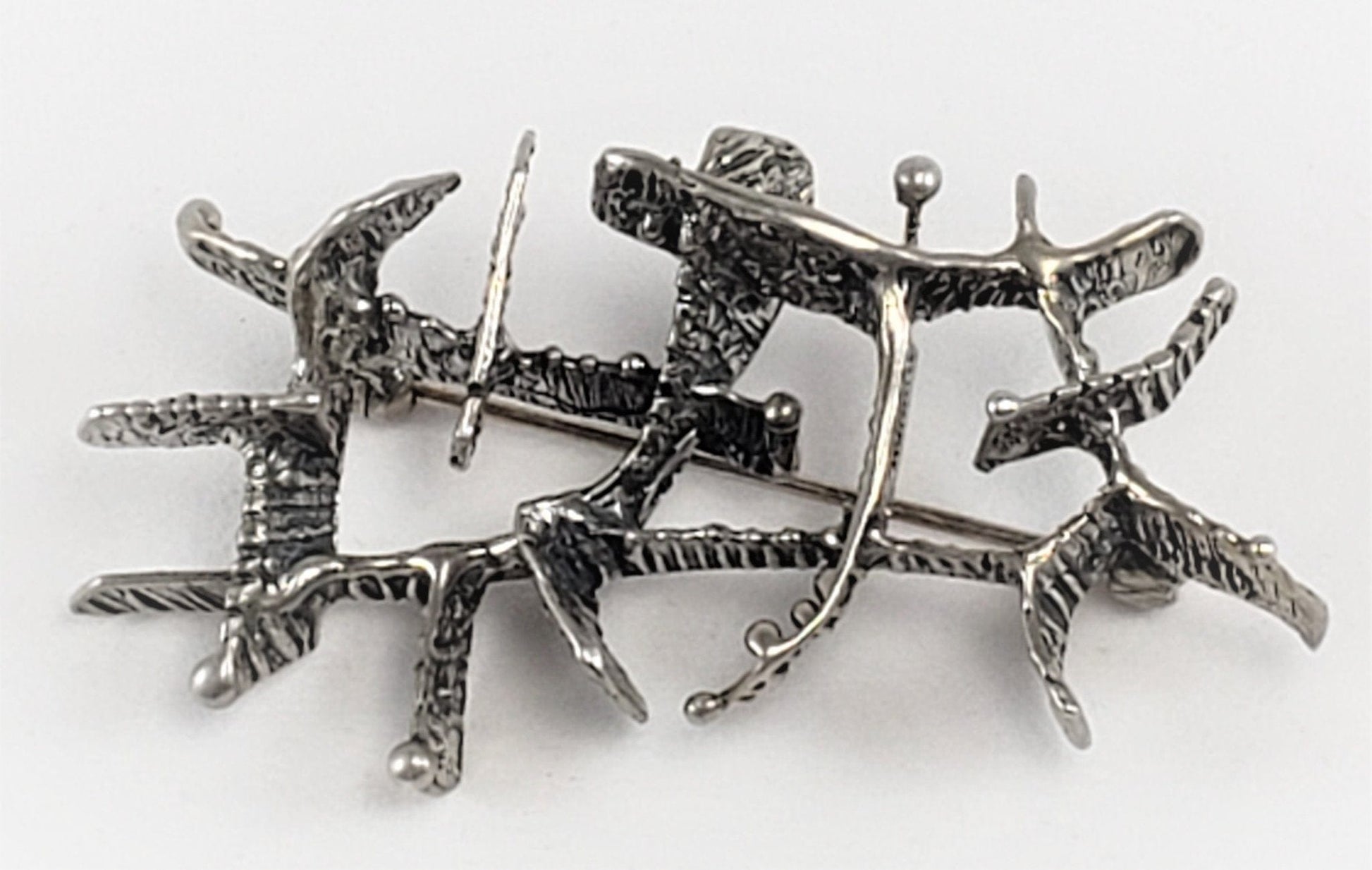 E + P Studio Norway Jewelry Norway Designer Studio E+P Sterling Abstract MOD Brutalist LARGE Brooch 1960s
