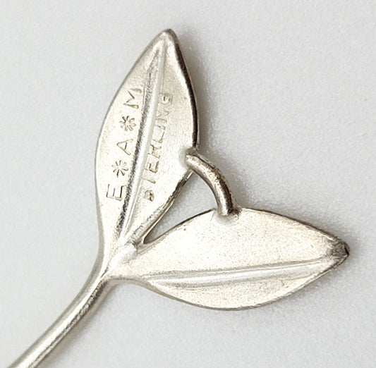 Elise Moran Jewelry Designer E*A*M Elise Moran Sterling Modernist Double Leaf Necklace Retail $520