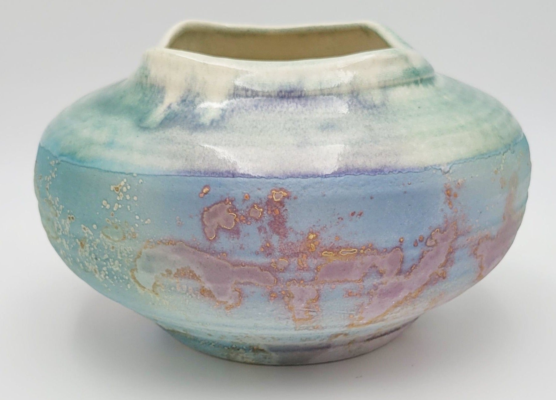 Evans Vase Superb Tony Evans Abstract Modernist Raku Ceramic Vase #98 Signed 1980s