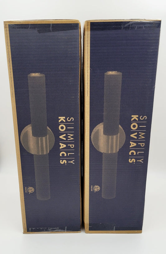 George Kovacs Lamps SET/2 George Kovacs Saber 2 Brushed Nickel Light Bath Bar Opal Glass Shade BNIB!