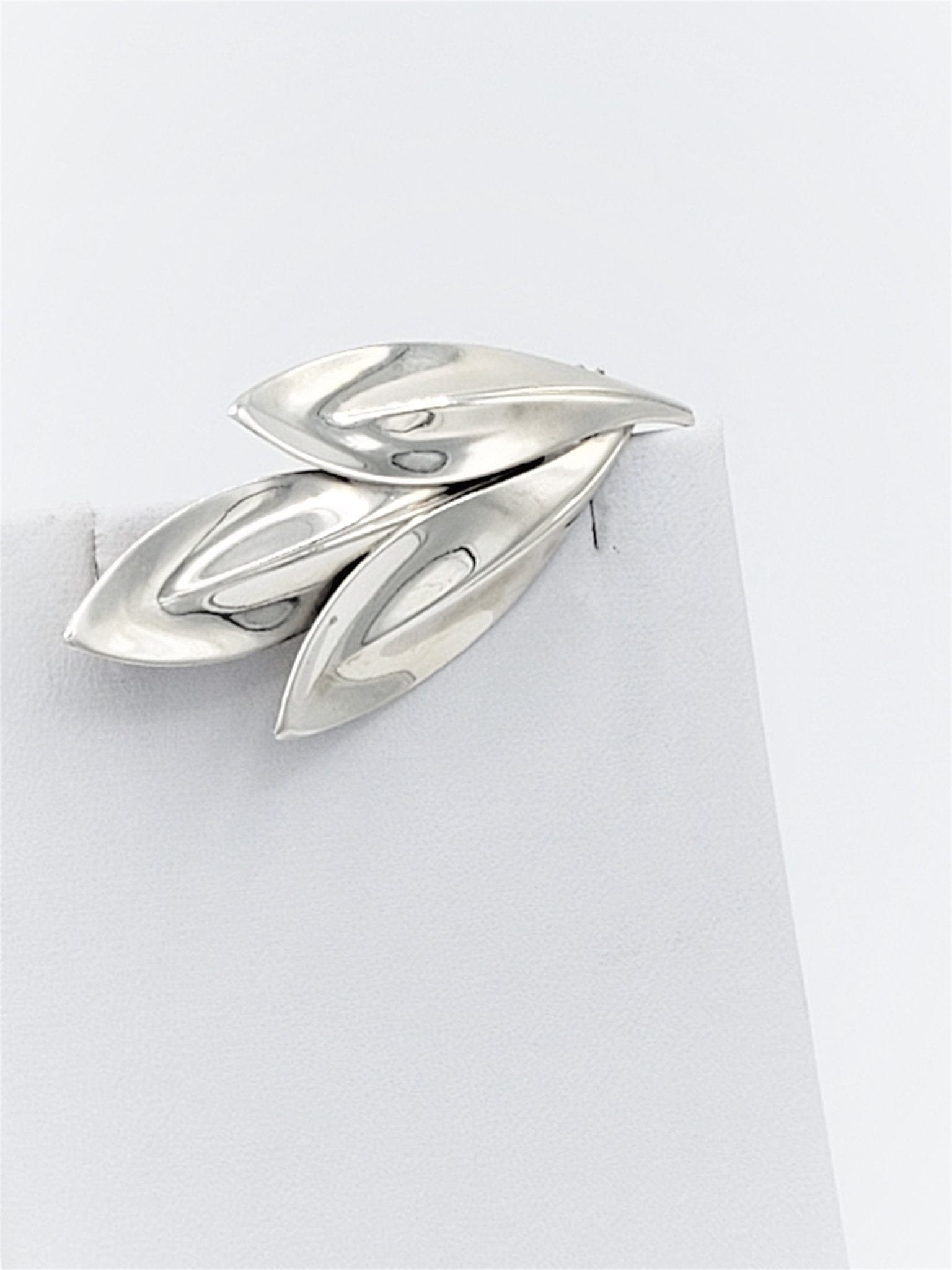 Hermann Siersbol Jewelry Designer Hermann Siersbol Denmark Sterling Modernist Leaves Brooch Pin 1950s