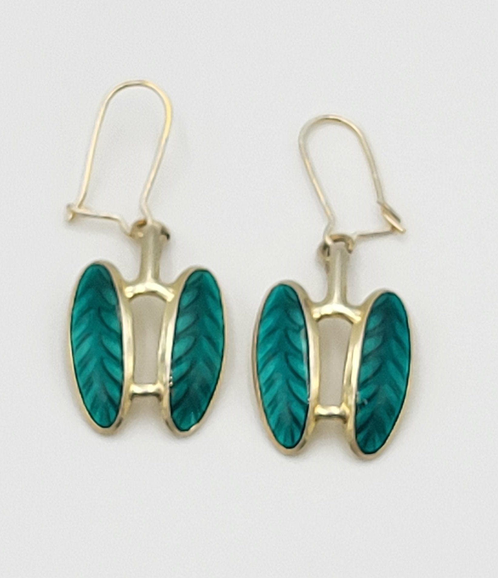 Hroar Prydz Jewelry Vintage Norwegian Designer Hroar PRYDZ Sterling & Enamel Dangle Earrings