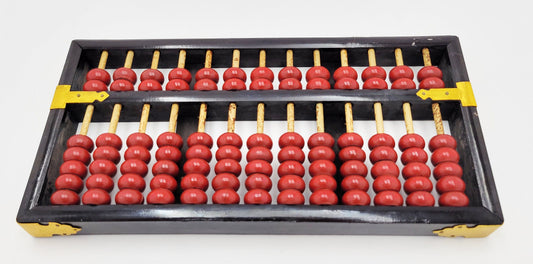 Lotus Flower Abacus Original Lotus Flower Brand PRC Handcrafted Bamboo Abacus Suanpan 1950s