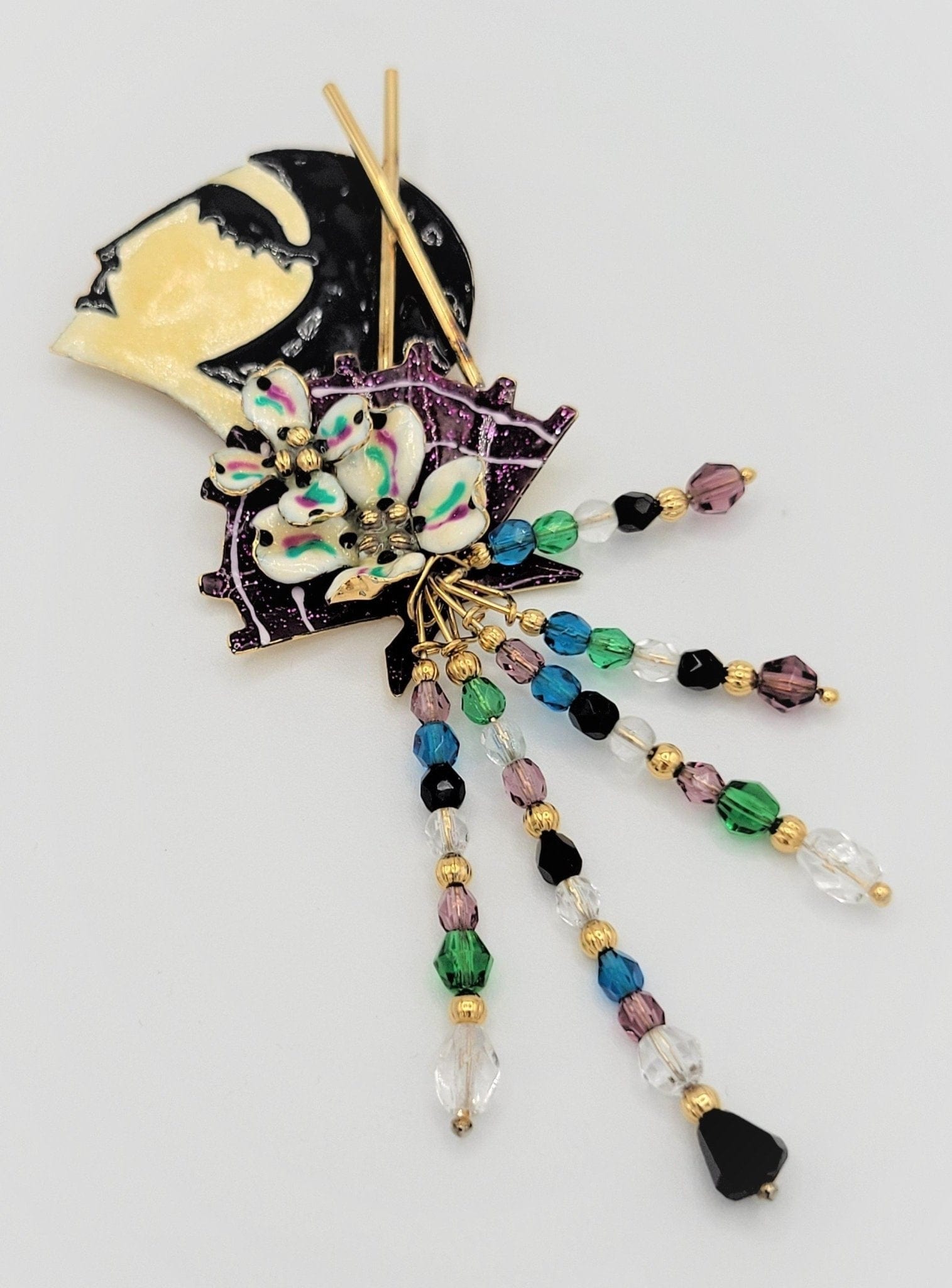 Lunch At The Ritz Jewelry RARE Couture Lunch At The Ritz LATR Art Deco Hollywood Lady Brooch 1989 HUGE