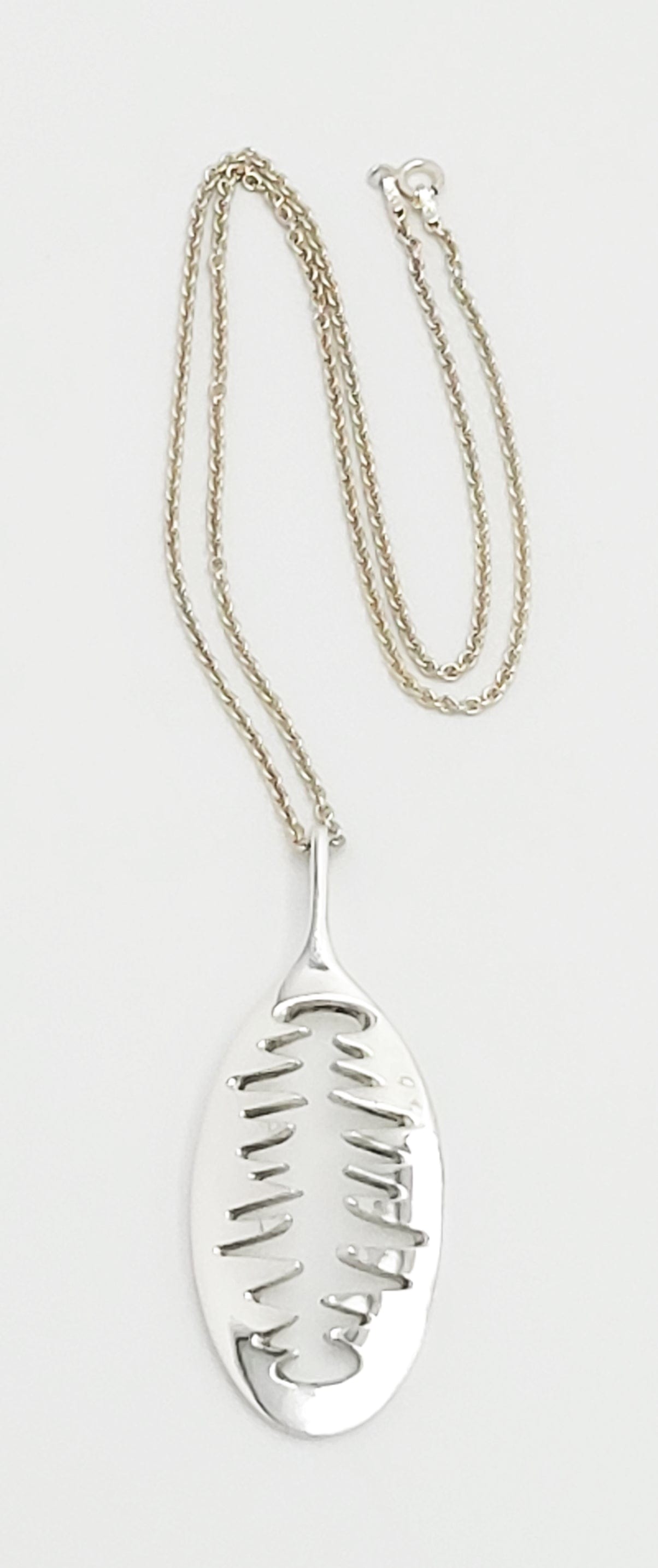 Niels Erik From Jewelry Danish Niels Erik From Abstract Modernist Sterling Pendant Necklace 1960s