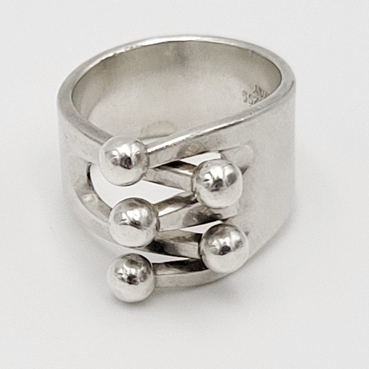 Norway Plus Designs AGE Sterling Modernist 5 Prong Jester Ring #2 Circ ...