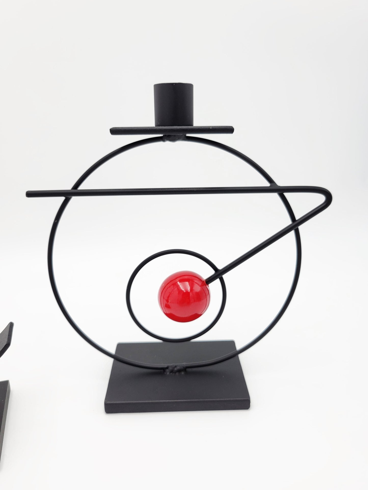 Rick Martin Clock and Candleholder Rick Martin Abstract Modernist Pop Art Memphis Style Clock & Candleholder