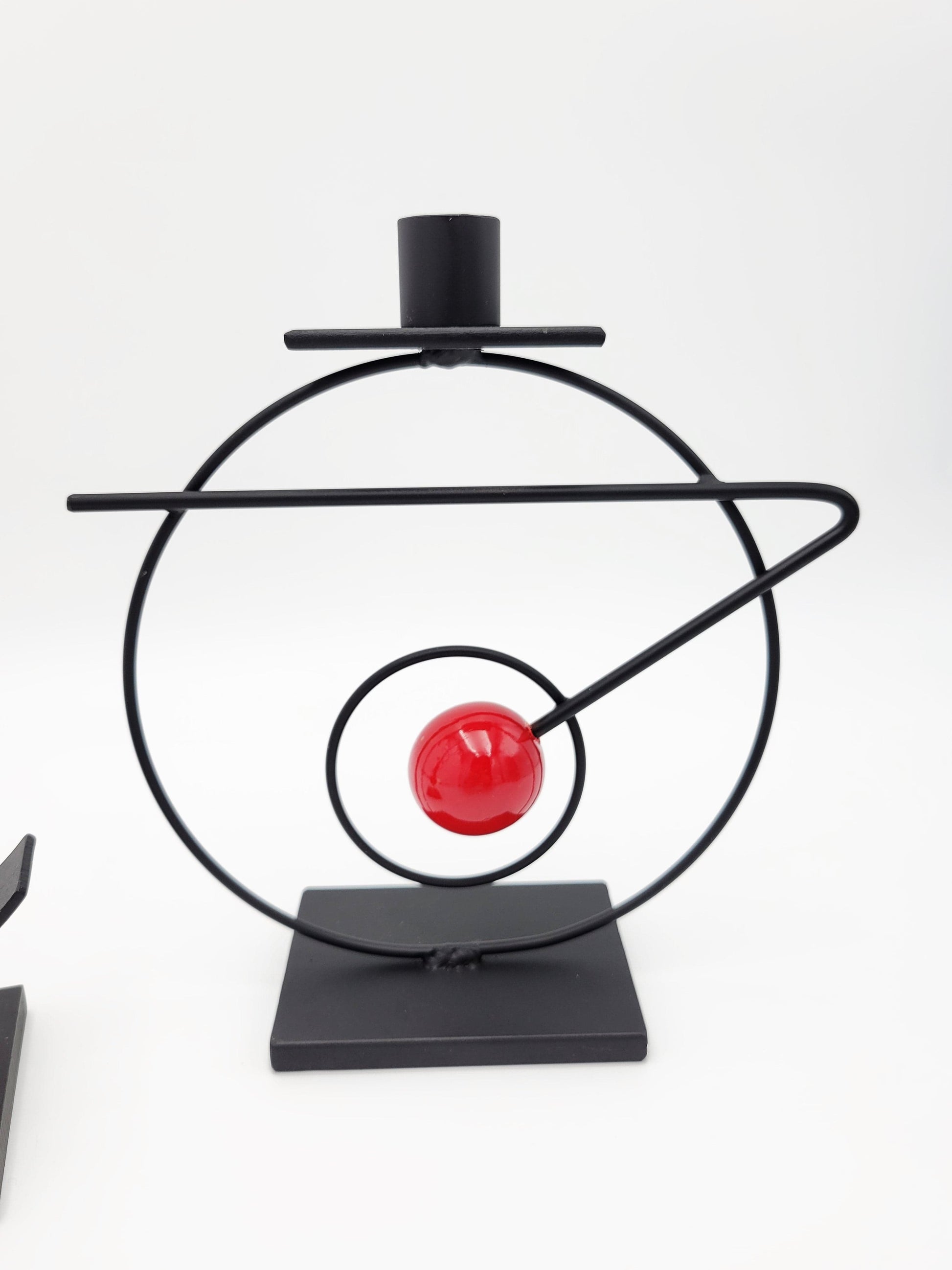 Rick Martin Clock and Candleholder Rick Martin Abstract Modernist Pop Art Memphis Style Clock & Candleholder