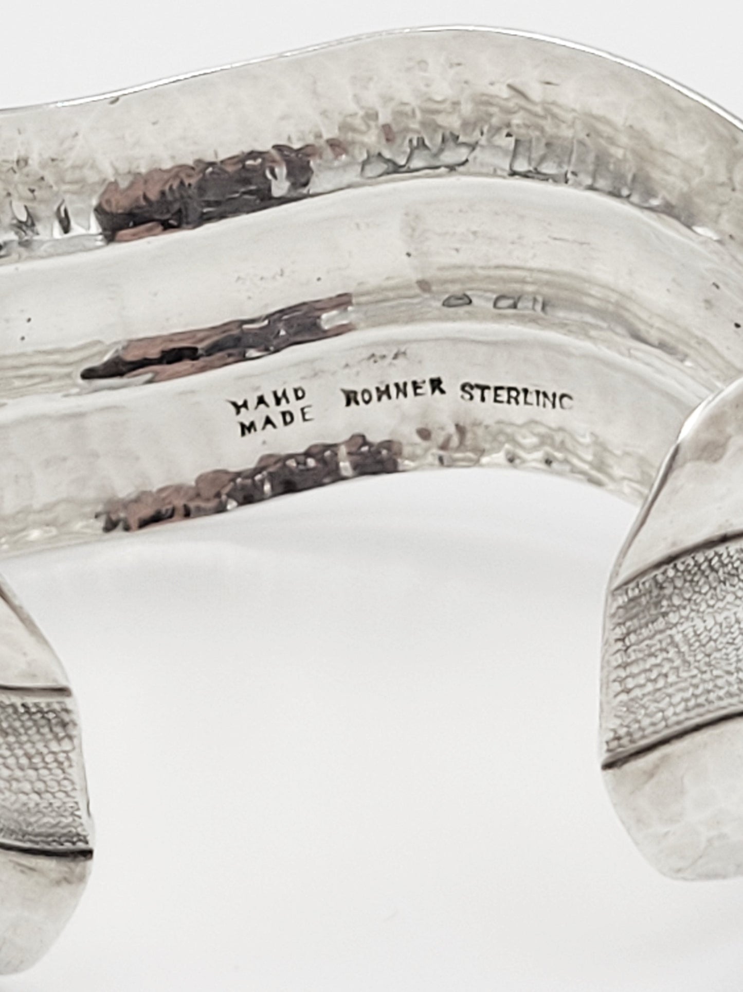 Rohner Jewelry Vintage Designer Rohner Sterling Silver Abstract Modernist Wide Cuff Bracelet
