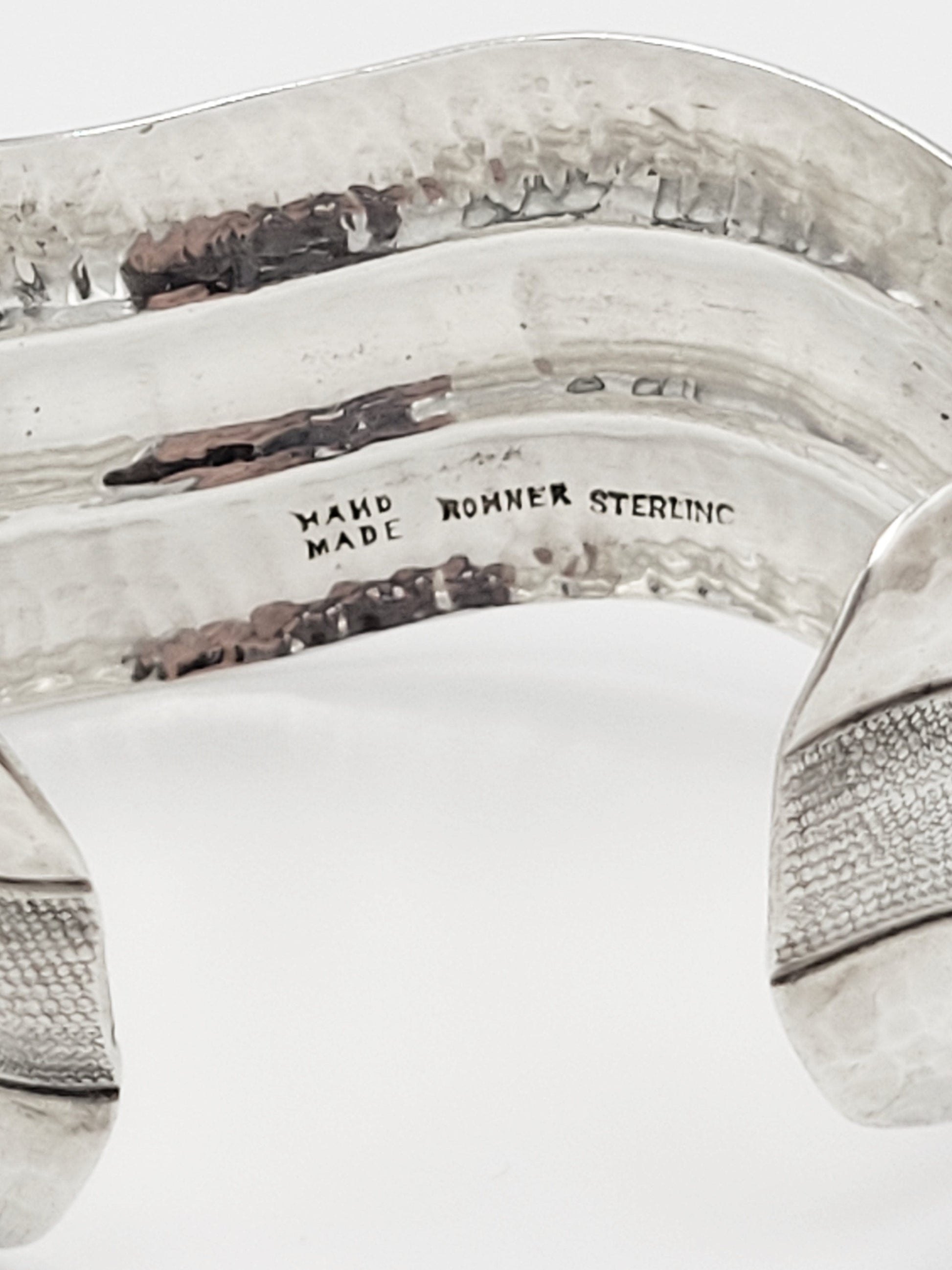 Rohner Jewelry Vintage Designer Rohner Sterling Silver Abstract Modernist Wide Cuff Bracelet