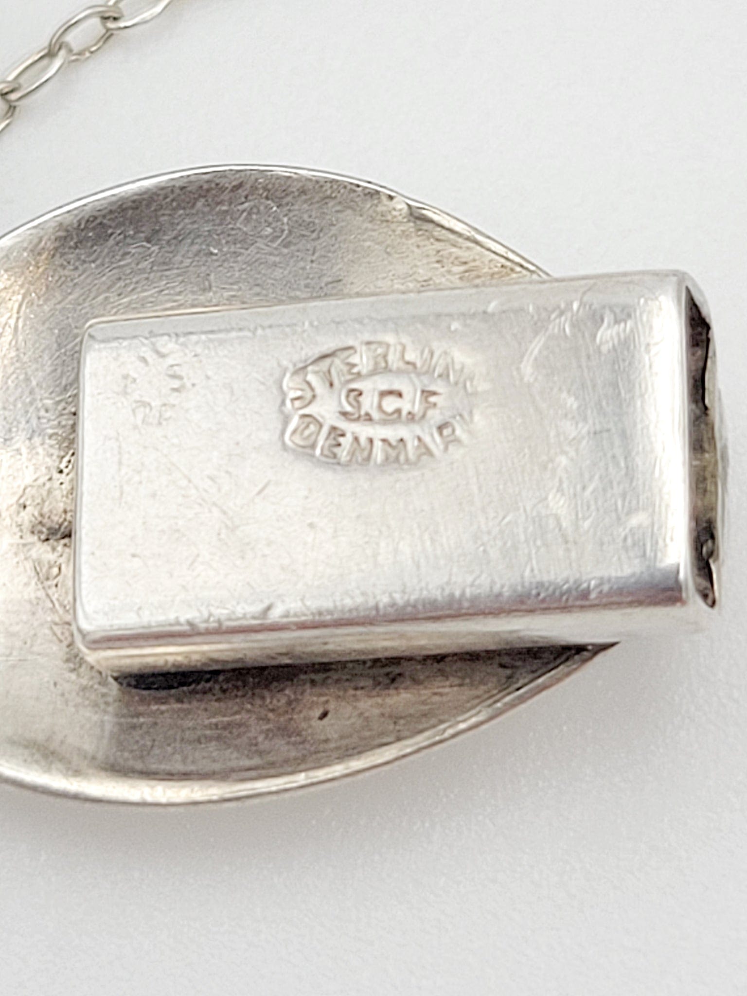 S. Christian Fogh Jewelry Danish Designer SC Fogh Modernist Leaves Sterling Panel Links Bracelet 1950s