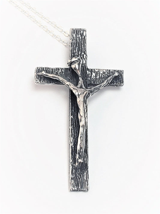 Storck Georgetown Sterling Jewelry Designer Storck Georgetown Sterling Abstract Modernist Huge Crucifix Necklace 60's