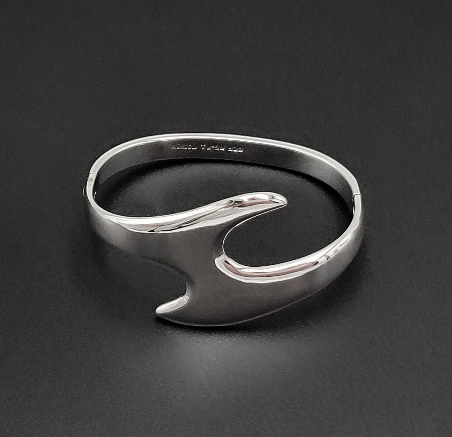 Taxco Sterling Jewelry Taxco Designer Sterling Modernist Zig Zag DBL Hinged Bangle Bracelet
