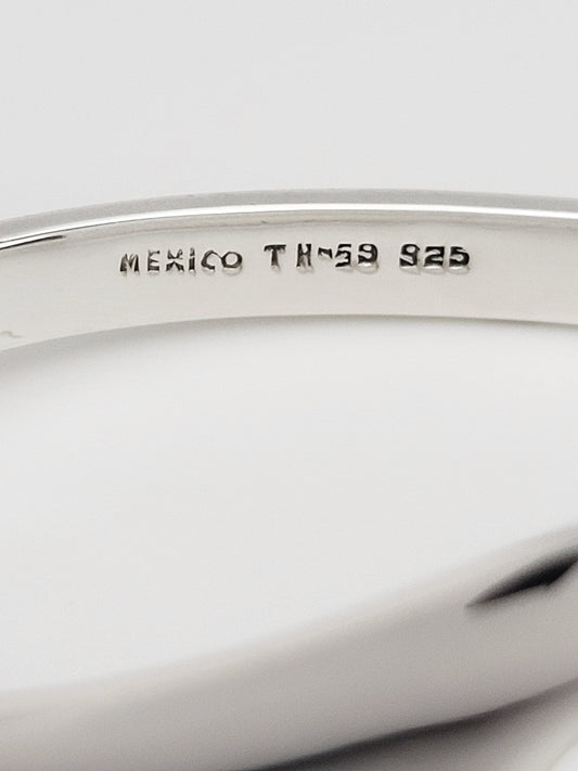 Taxco Sterling Jewelry Taxco Designer Sterling Silver Abstract Modernist DBL Hinged Bangle Bracelet