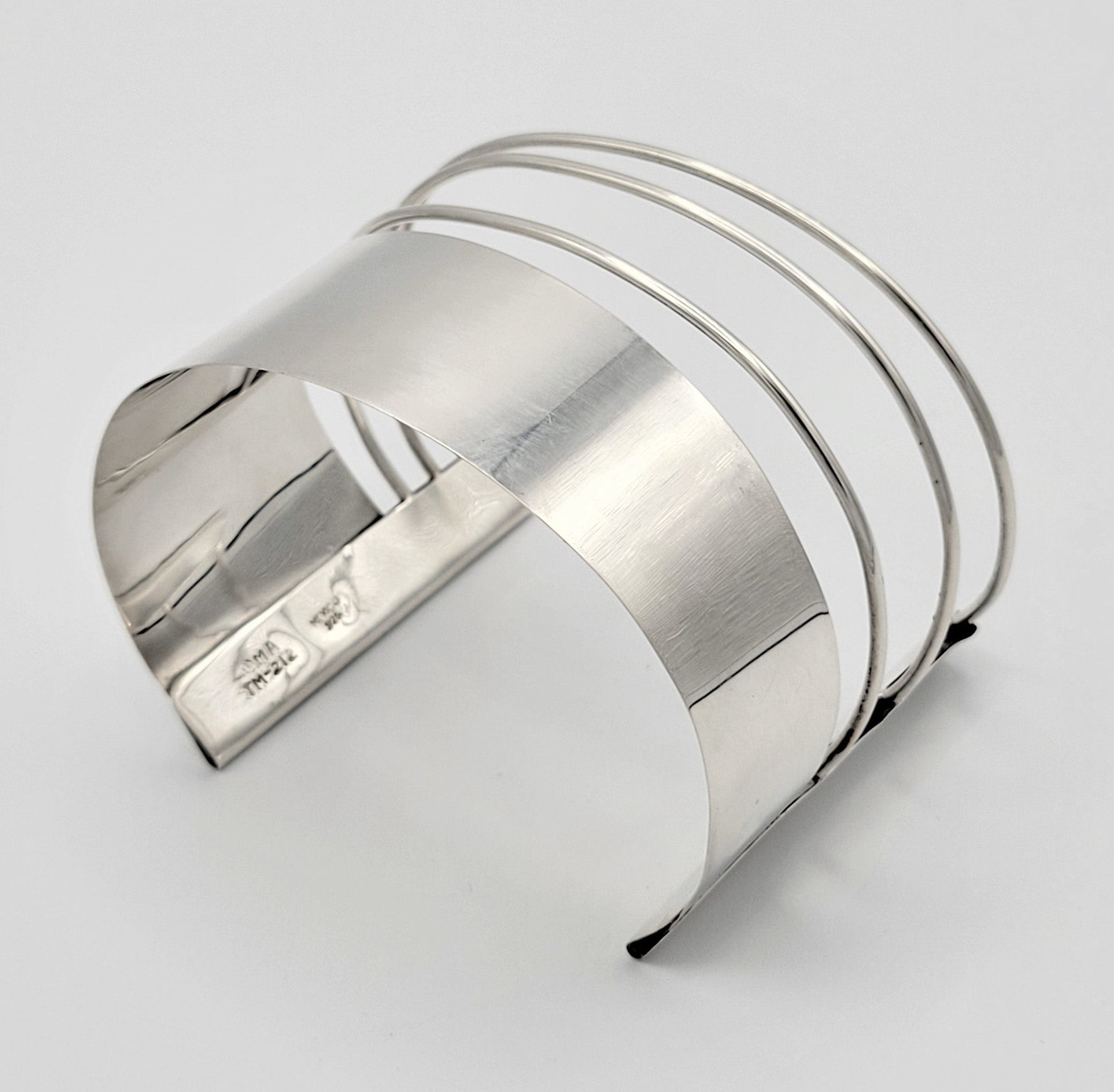 Taxco Sterling Jewelry Vintage Designer Sterling Modernist Taxco Cuff Bracelet