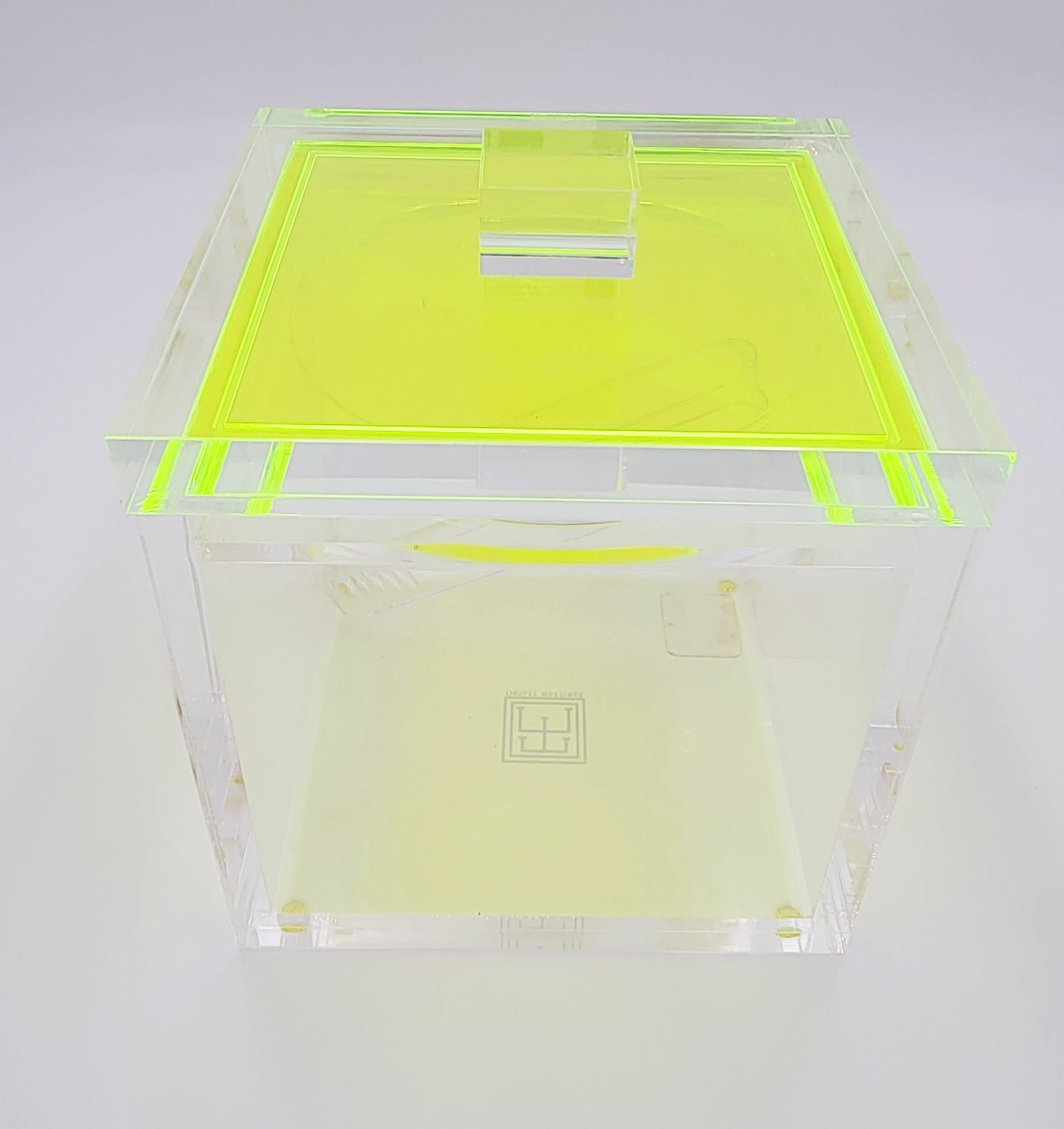 Tinsley Mortimer Ice Bucket Neon Green Yellow Solid Lucite Ice Bucket #1